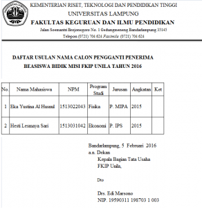 ANGKATAN TAHUN 2015